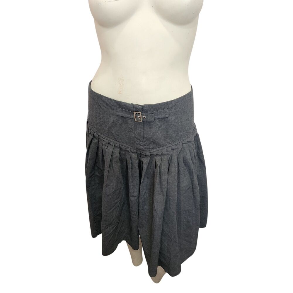 Bloomingdale’s Wool Skirt Size 10 Gray Pleated Mini Flare Career A-Line